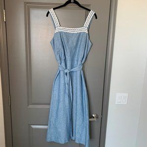 Ann Taylor Chambray Wavy Trim - Sz 6